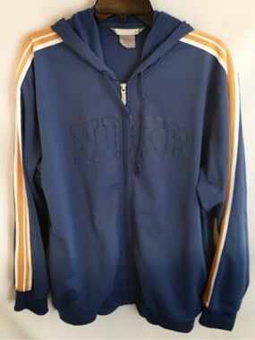 Vintage Nike Blue Hoodie Zip Front Sz L